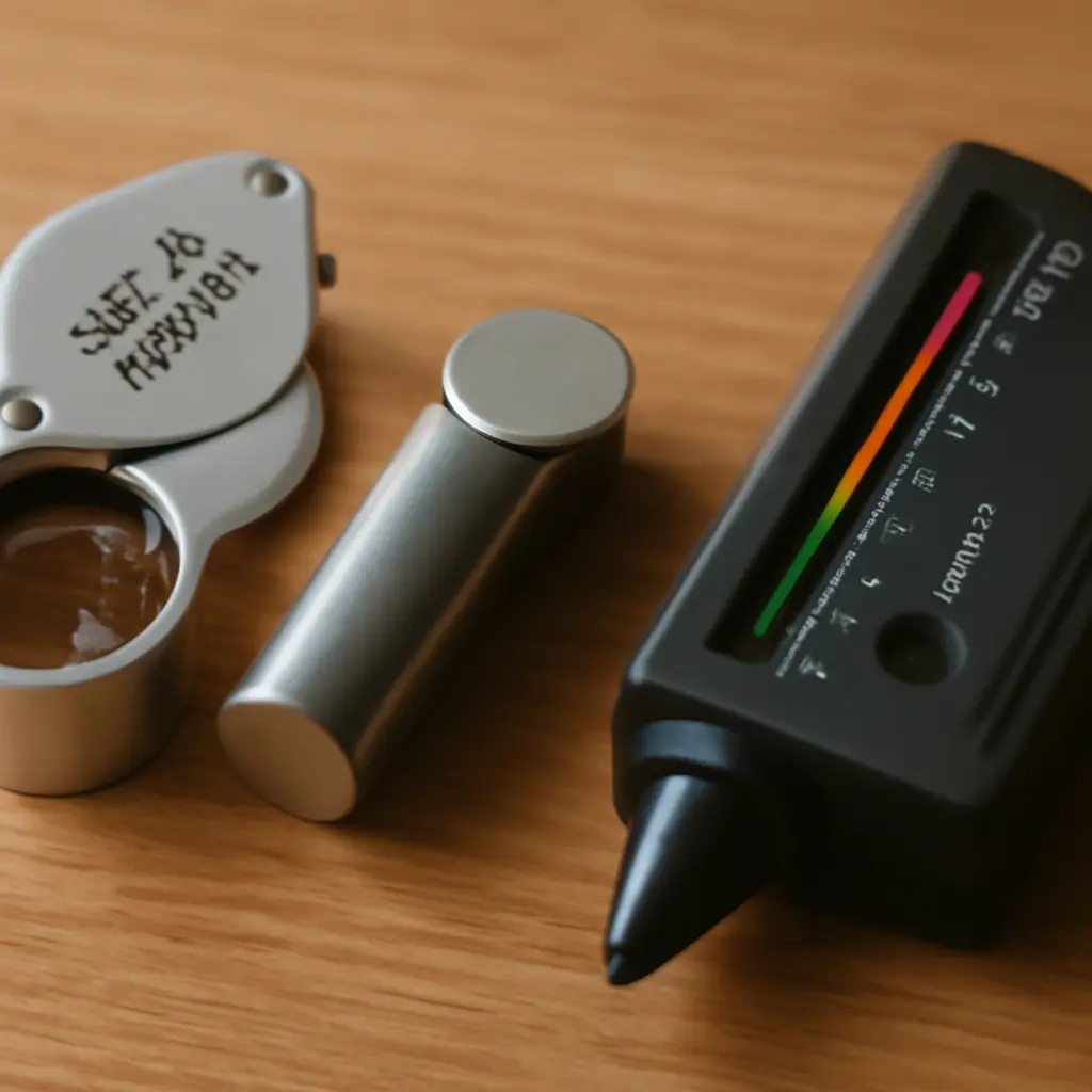 Набор инструментов для проверки подлинности золотого украшения