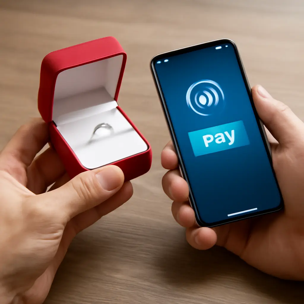 Клиент оплачивает украшение Покупатель оплачивает ювелирное изделие через мобильное приложение